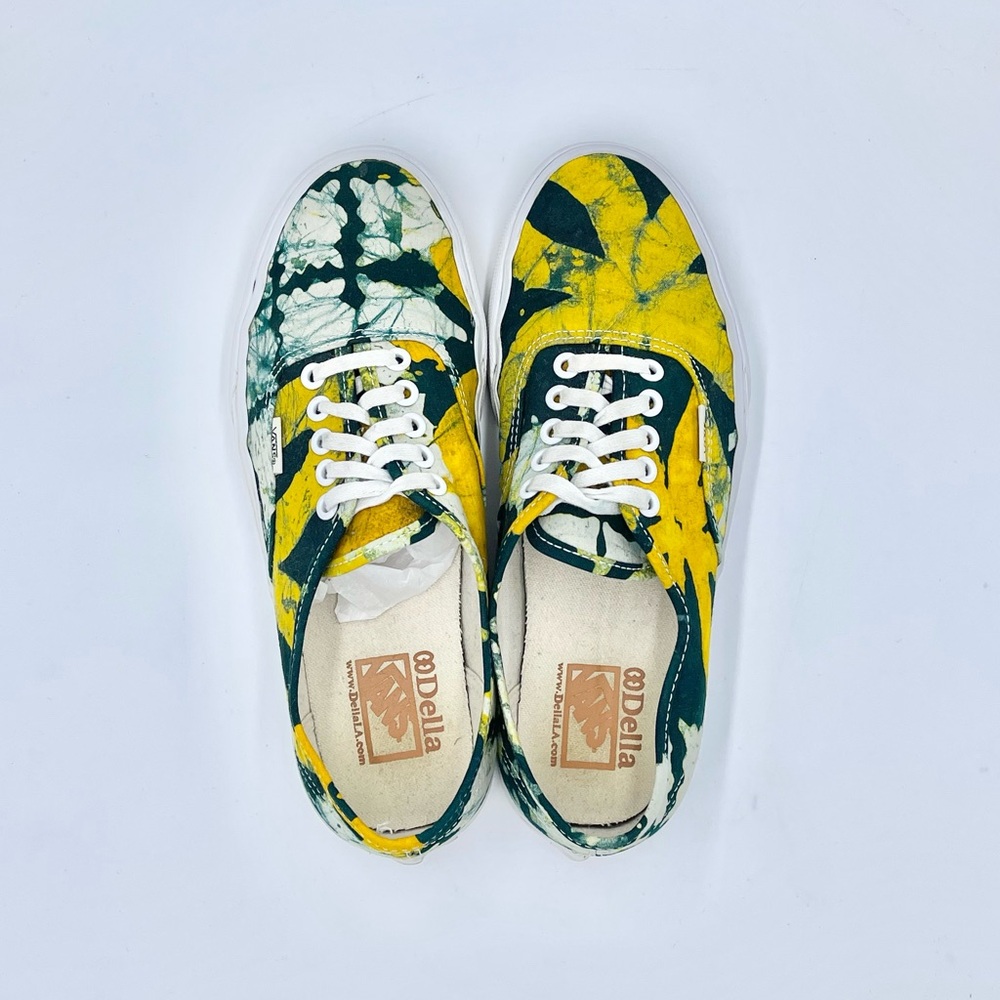 Vans Authentic Della Batik Tie Dye Yellow Green Canvas Shoe Men’s 8 Women’s 9.5 - Picture 9 of 11